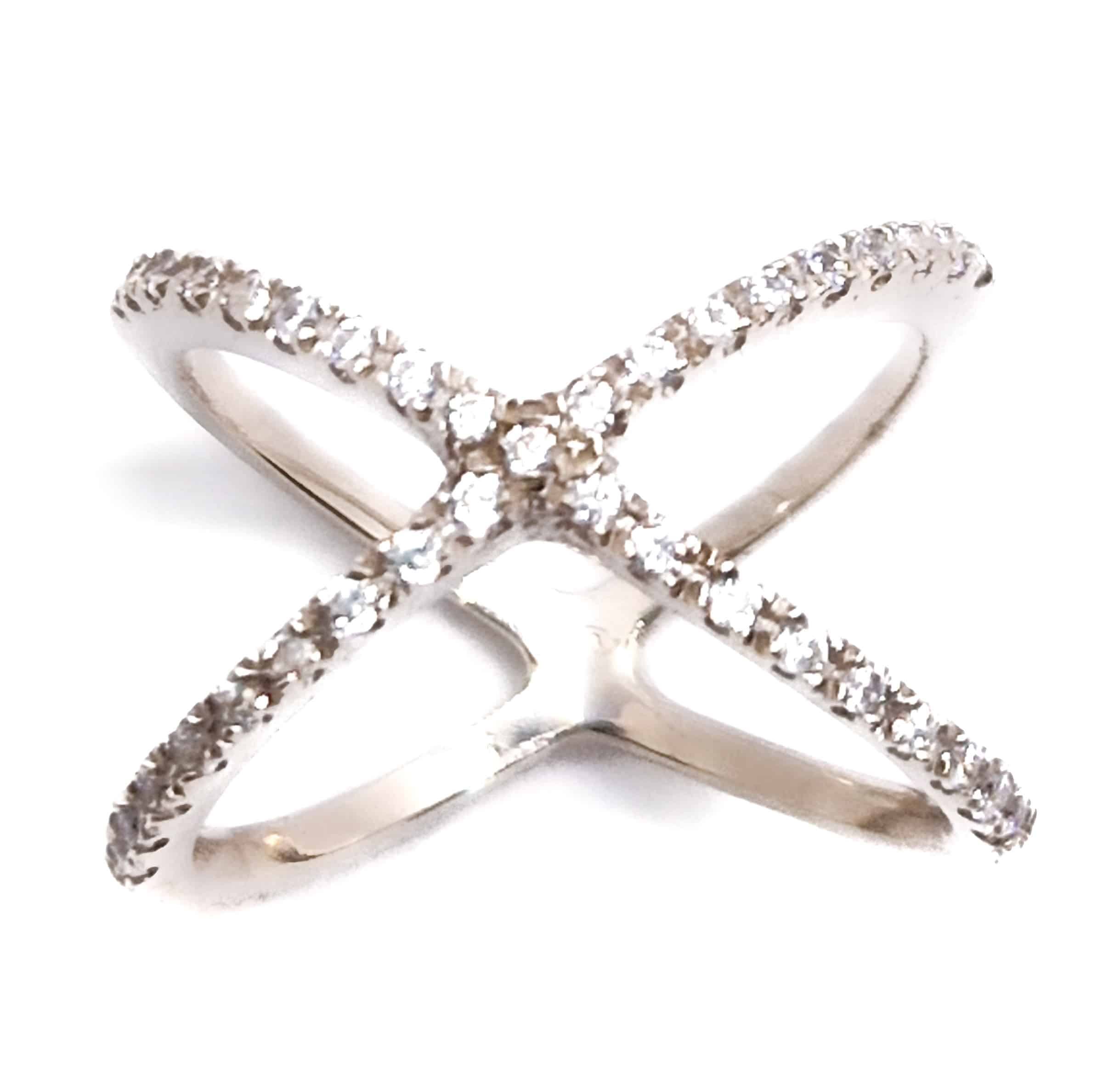 MATERIA anello con fascia donna argento 925 con zirconi blu