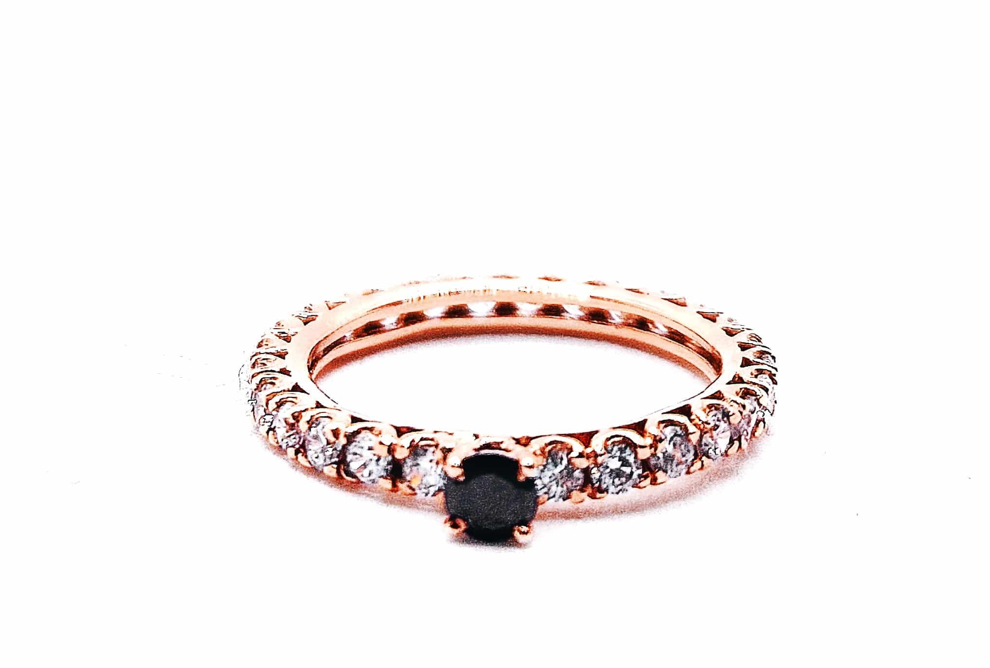 MINI Veretta con solitario in Argento 925 con zirconi bianchi