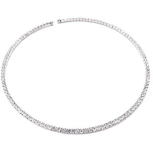 Girocollo semirigido pietre bianche (bianco)