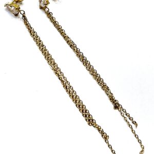 Orecchini goccia e frange (gold)