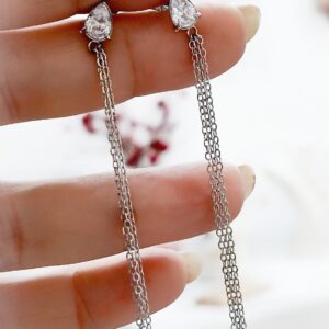 Orecchini goccia e frange (silver)