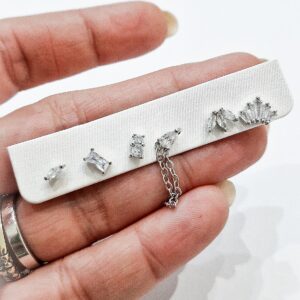 Set orecchini (silver zirconi bianchi)