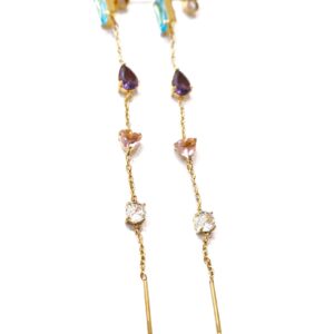 Orecchini cascata forme diverse multicolor (gold)