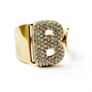 Anello regolabile lettera B (gold)