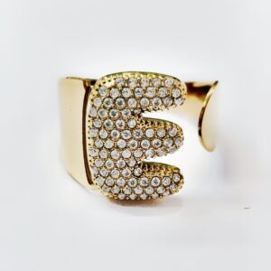 Anello regolabile lettera E (gold)
