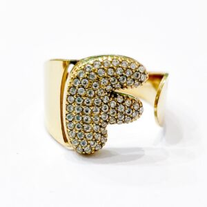 Anello regolabile lettera F (gold)