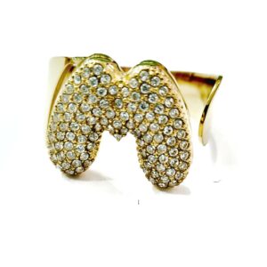 Anello regolabile lettera M (gold)