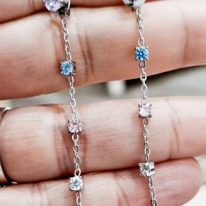 Orecchini cascata pastello (silver)