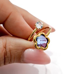Anello fiore blu - immagine 1