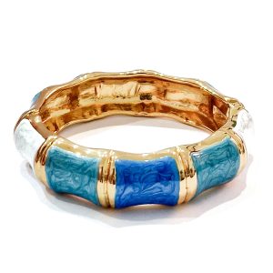 Bracciale bamboo (smaltato sfumato blu)