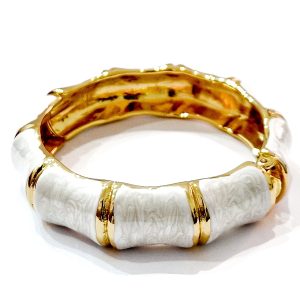 Bracciale bamboo (smaltato bianco)