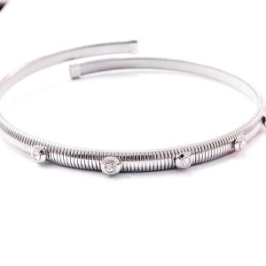 Chocker molla con zirconi bianchi (silver)