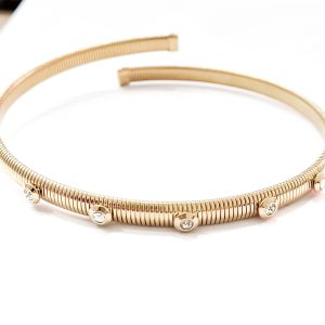 Chocker molla con zirconi bianchi (gold)