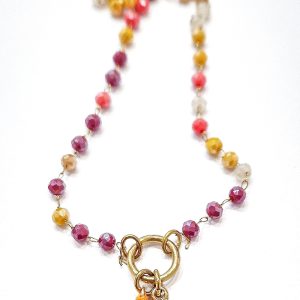 Collana charm limoni e nappina arancio