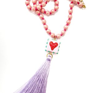 Collana perline ceramica rosa (coll. Messico)