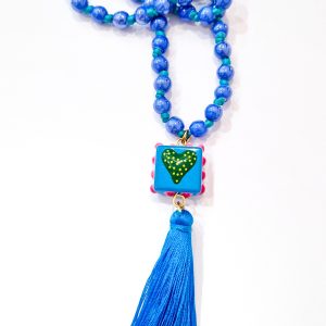 Collana perline ceramica blu (coll. Messico)