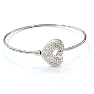 Bracciale cuore chiusura frontale (silver)
