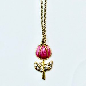 Collana tulipano fucsia (gold)