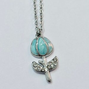 Collana tulipano azzurro (silver)