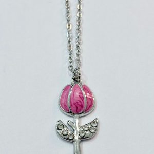 Collana tulipano fucsia (silver)