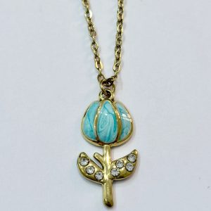 Collana tulipano azzurro (gold)
