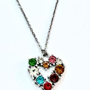 Collana cuore big multicolor (silver)