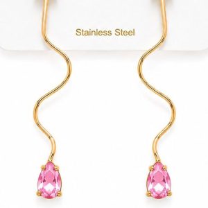 Orecchini Tornante rosa (gold)