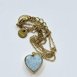 Collana cuore glitter azzurro