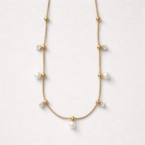 Collana perle e zirconi