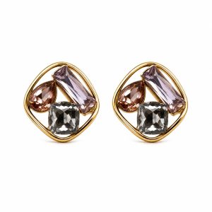 Orecchini tre gemme ( rosa/pesca/bianco)