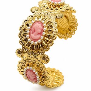 Bracciale cammeo rosa