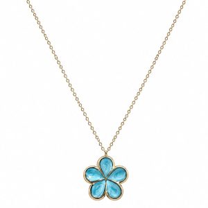 Collana fiore di ciliegio (azzurro)