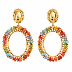 Orecchini macramè multicolore