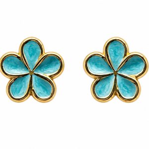 Orecchini fiore di ciliegio (azzurro)