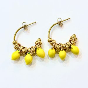 Orecchini cerchio con limoni