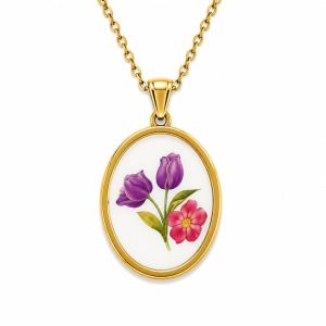 Collana con mazzetto di fiori