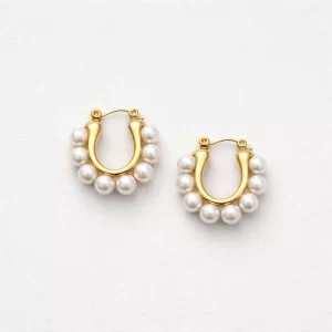 Orecchini ovali con perle