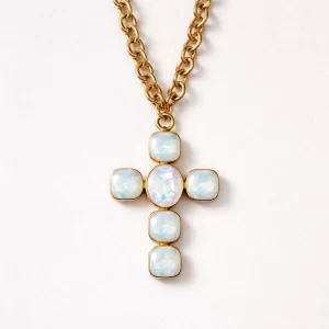 Collana croce bianca