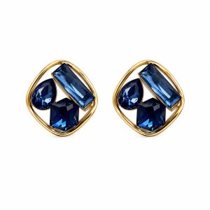 Orecchini tre gemme ( blu)