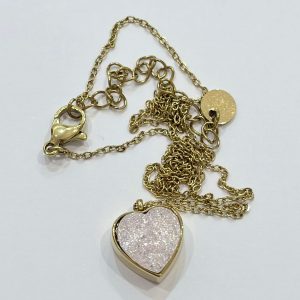 Collana cuore glitter rosa