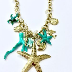 Collana mare e perle (toni azzurro)