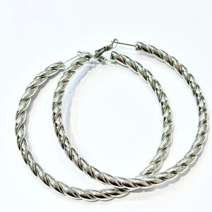 Orecchini cerchio big torchon (silver)