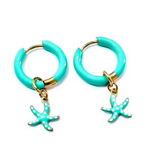 Orecchini stella marina verde menta