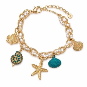 Bracciale mare e perle (toni azzurro)