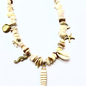Collana pesciolino rigato toni neutri
