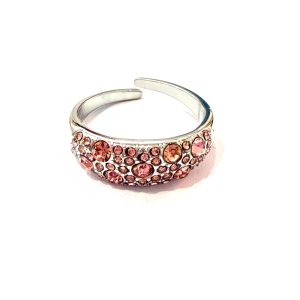 Anello fascia multiluce rosa (silver)