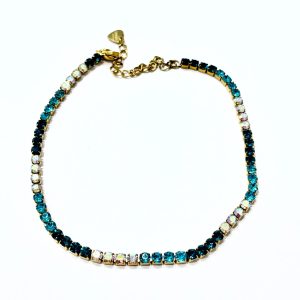 Cavigliera tennis azzurro (gold)