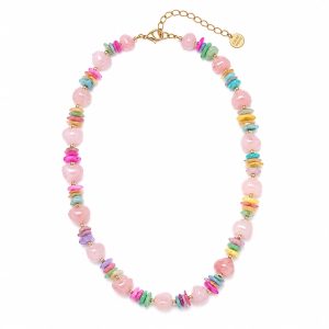 Collana cuori e sassolini (multicolore)