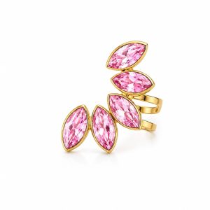 Ear cuff navette rosa (gold)