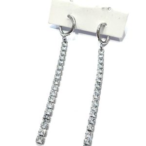 Orecchini Brillo pietre bianche (silver)